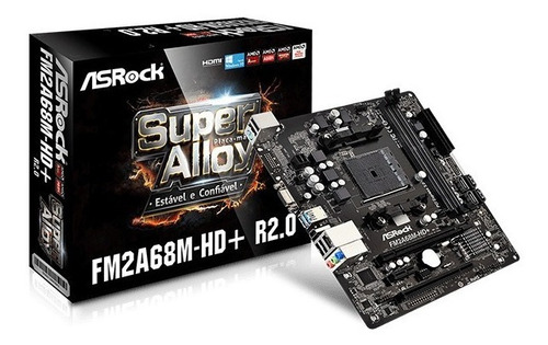 Imagem 1 de 4 de Placa Mãe Asrock Fm2a68m-hd+ Ddr3 Chipset Amd A68h Fm2 Fm2+