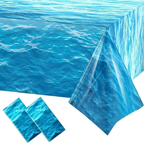 Ocean Waves - Mantel De Plástico De 54 X 108 Pulgadas, Par.