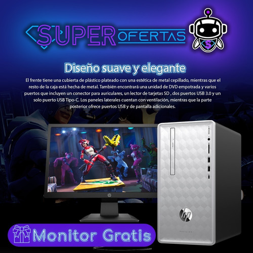 Computadora Cpu Hp I5 + 8gb + 2 T B + G R A T I S Monitor !!