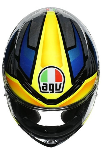 Casco De Moto Agv K6 Joan Edition Ml Negro/azul/amarillo