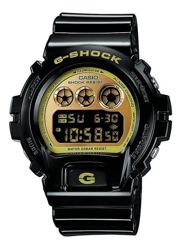 Relógio Casio G-shock Dw-6900cb-1ds *black Gold Correia Preto Bisel Preto Fundo Dourado