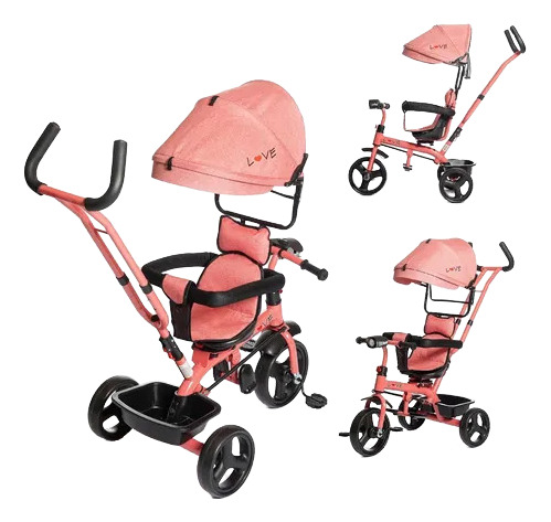 Triciclo Infantil Asiento Giratorio Música Luz Apoyapies 044