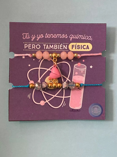 Pulsera Duo Llave Corazon Amor Regalo Pareja Con Iman Rosa 60.96 Cm
