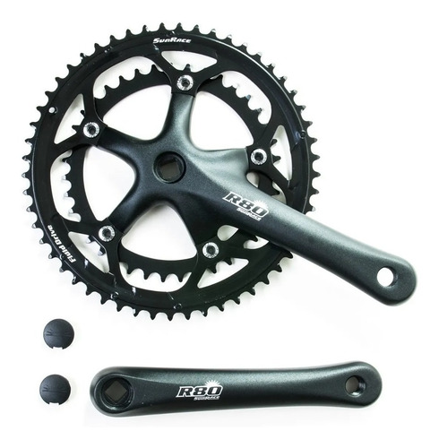 Pedivela Sunrace R80 Speed 53/39 170mm Preto C/ Central