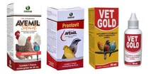 Comprar Kit Para Aves Vetgold 20ml + Avemil 20ml + Prontovit 20ml