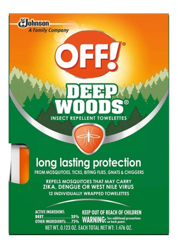 Off¡ Deep Woods Toallitas Repelente En Wipes