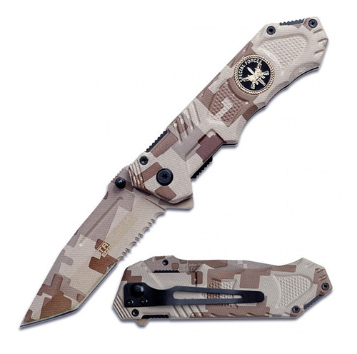 Navaja Tac Force Camuflaje Desierto Special Forces Tf-458sf