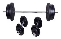 Comprar Barra Recta Y Mancuernas Importada Cromada+48kl Discos Nuevo