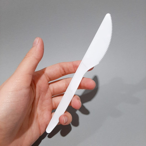 Cuchillo Blanco Plástico Descartable 100u - Kovalplast