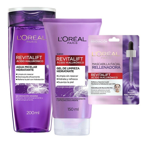 L'oreal Revitalift Agua Mic + Gel Y Mascarilla A. Hialuroni