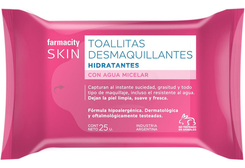 Toallitas Desmaquillantes Farmacity Skin Agua Micelar X 25 U