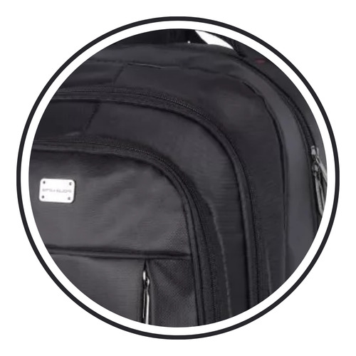 Mochila Laptop Polo King Preto Mn54121pk Desenho Do Tecido Liso