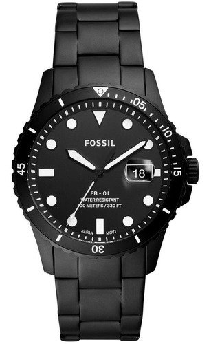 Reloj Fossil Para Caballero Modelo: Fs5659 Color De La Correa Negro Color Del Bisel Negro Color Del Fondo Negro