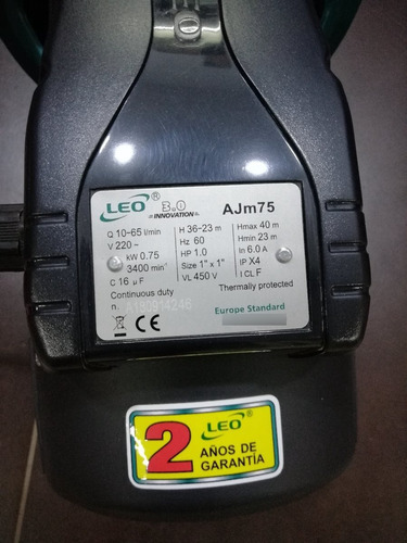 Imagen 5 de 6 de Electrobomba Jet Alta Presión De 1 Hp Leo