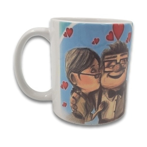 Taza Enamorados Love, Viejitos Up, Carl Y Elie, 325ml.