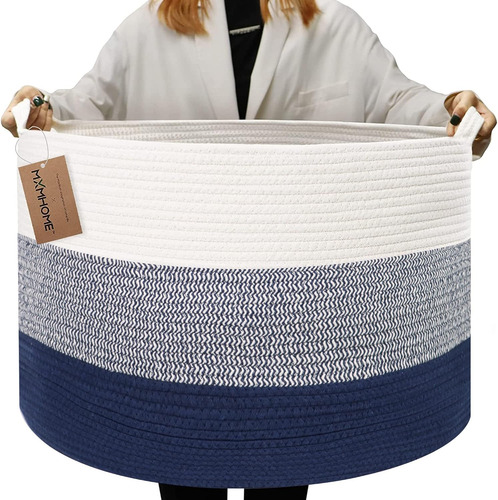 Cesta Grande De Cuerda De Algodón Para Almacenamiento