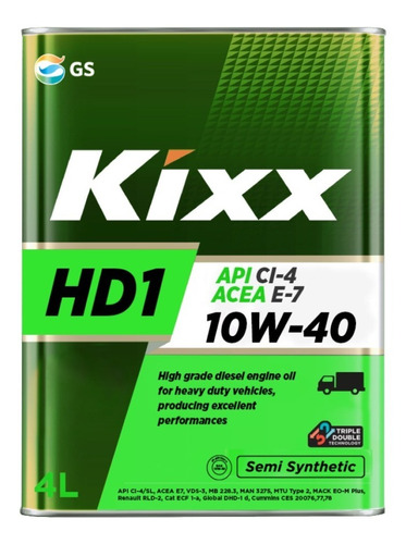  Aceite Diésel 100% Sintético Kixx Hd1 Ci-4/e7-16 10w-40, 4l