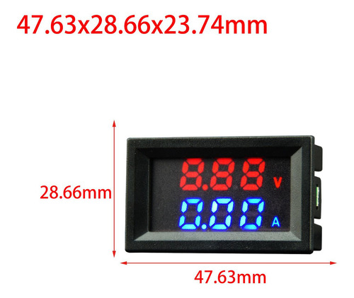 2 Dc 100v 10a Voltímetro Amperímetro Led Amp Medidor De