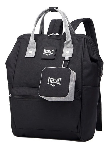 Mochila Everlast Negra Y Gris 21592 + Monedero