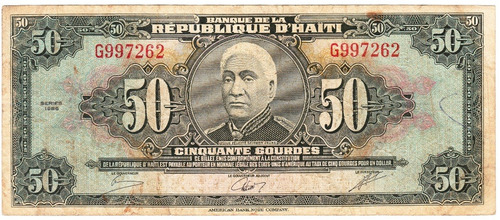 Haiti Billete 50 Gourdes Abnc Vf 1986 Pic 249a