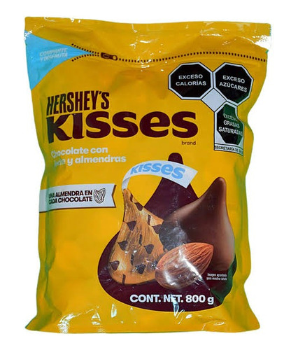Chocolates Kisses Almendra Hersheys Bolsa Grande 800g