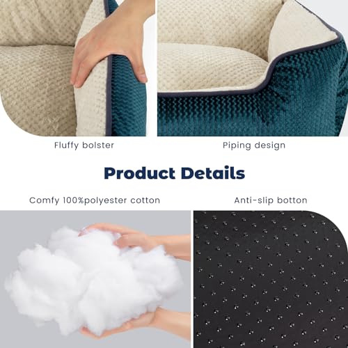 Cama Rectangular Lavable Para Mascotas Medianas Con Funda De