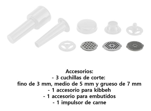 Imagen 4 de 10 de Picadora De Carne Electrica Moledora Embutidora 1200w Acero