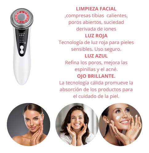 Masajeador Facial Fototerapia Recargable Rejuvenecimiento Todo Tipo De Piel Día/noche