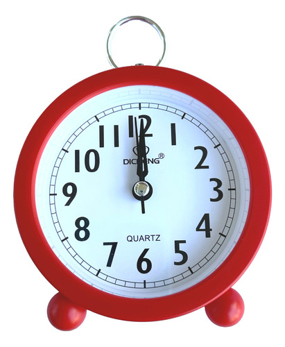 Reloj de mesa  despertador  analógico Dicheng OS004  color rojo 