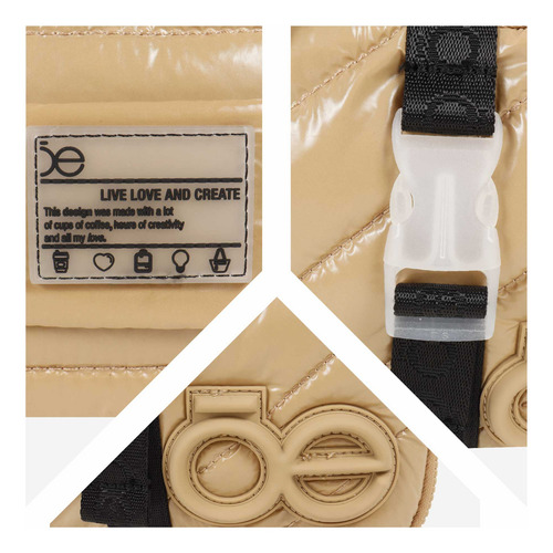 Neceser Cloe Unisex De Viaje Acolchado Color Marrón claro