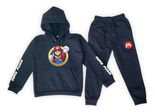 Conjunto Deportivo Niños/as Mario En Felpa Con Capucha