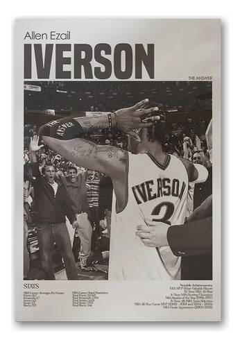 Poster Allen Iverson 48x33cm Nba Basquetbol Basket Ball Ai02