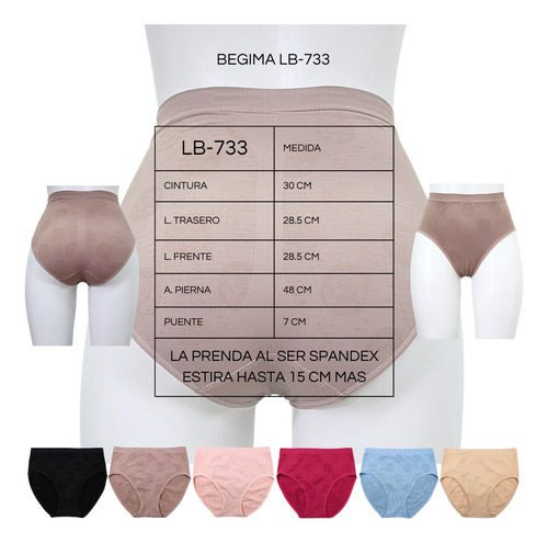 Calzoncillos Mujer Paquete 6 Bragas Pantaleta Elastico Trans