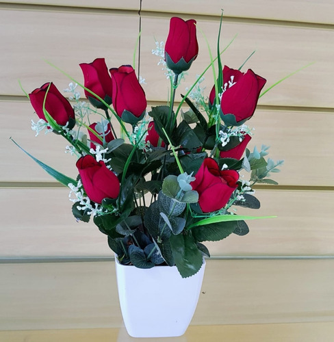 Arranjo De Flores Artificiais Rosas Vermelhas Presente Luxo | Parcelamento  sem juros