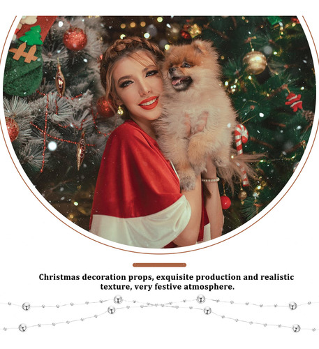 Colgante De Cuentas Navideñas Hecho A Mano, 1 Rollo, Cadena