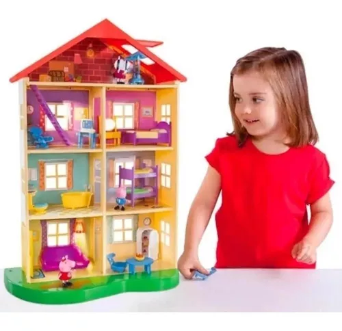 Brinquedo Casinha Casa Peppa Pig Completa Com Acessórios E Jardim