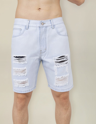Bermuda Rasgada Hielo - Full Jeans