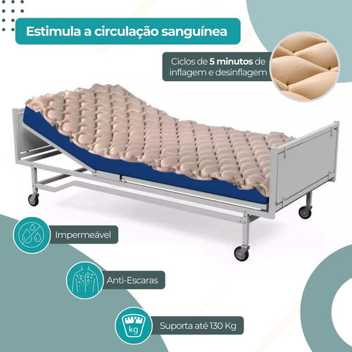Colchão Pneumático Anti Escara Sc400a Hidrolight Cor Bege