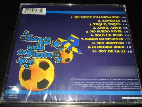 La 12 Está De Fiesta Exitos Que Canta La Hinchada Cd Nuevo