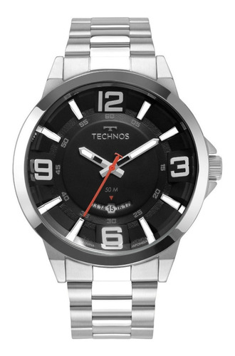 Relógio Technos Masculino Racer Prata Pulseira Aço Barato