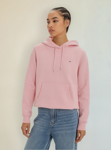 Polerón Hoodie Flag Logo Rosado Tommy Hilfiger