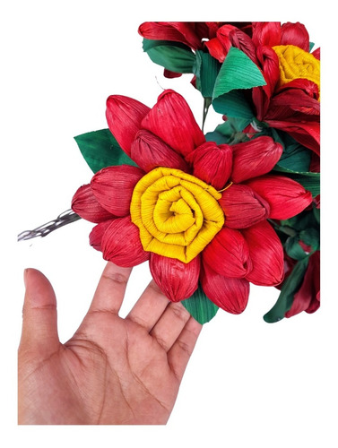 Ramo De Flores De Hoja De Maíz Artesanías Mexicanas