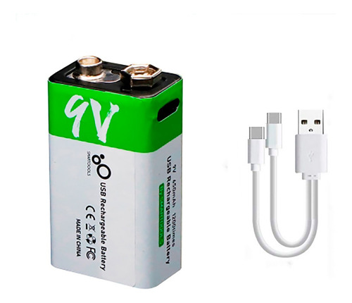 Batería De 9v Usb Recargable  650 Mah Batería - Litio