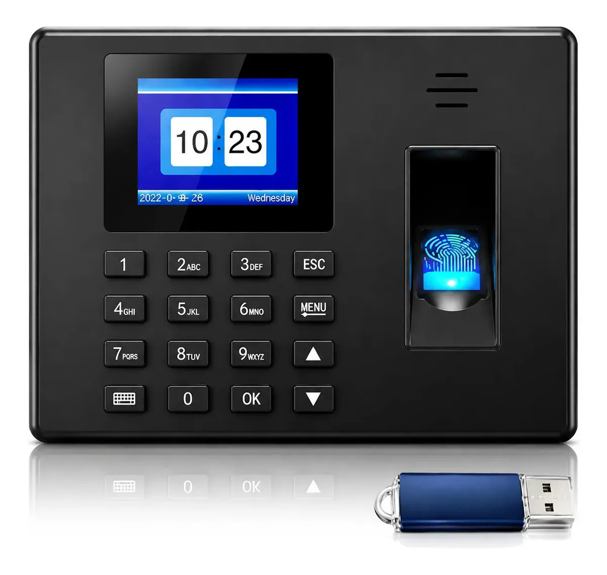 Reloj Checador Kistorm con Huella Digital y Pantalla TFT de 2.4" para Control de Asistencia