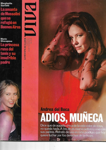 Revista Viva 2004 Andrea Del Boca Sarfatti Maria Sharapova