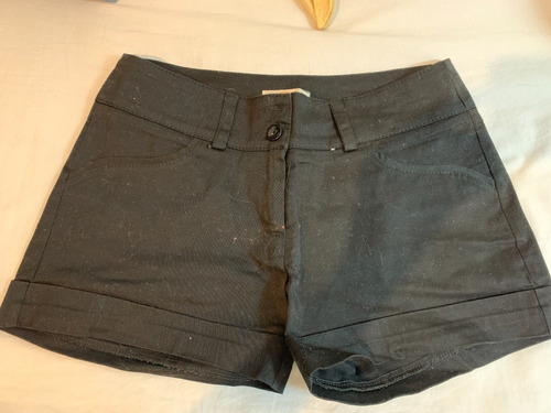 Short Negro Nare De Gabardina Talle 36