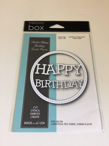 Stiched Happy Birthaday Circle Frame Die / Suaje De Feliz Ci