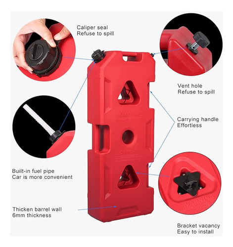 Tanque De Gasolina Color Rojo De 19 L Uso Práctico
