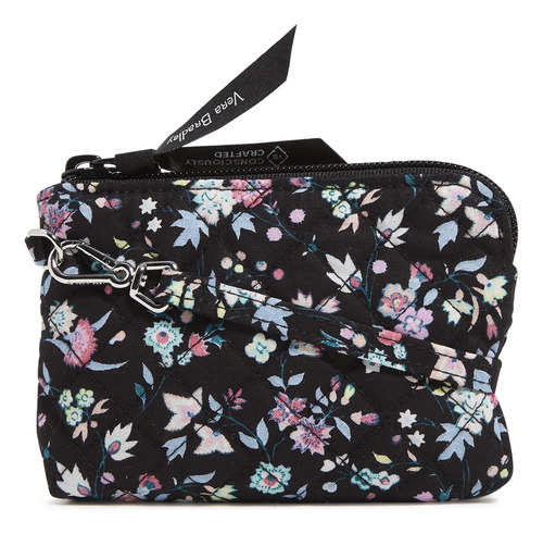 Vera Bradley Mini Cartera De Algodon Con Clip Y Cremallera, 