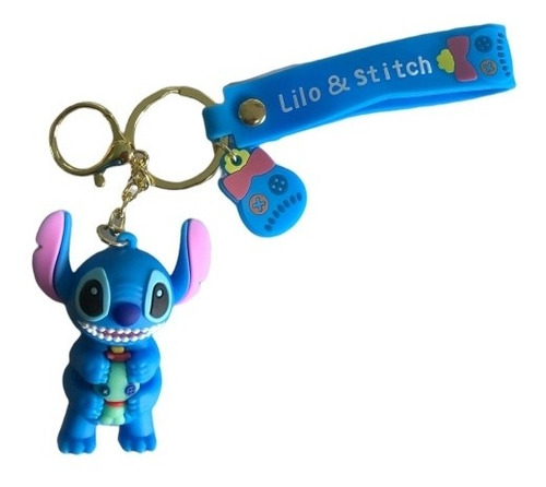 Llavero Stitch De Plástico Con Correa Lilo & Stitch Disney